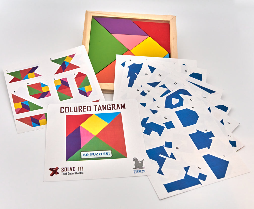 Wooden Colored Tangram Puzzle