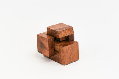3 Pieces Burr - Brain Teaser Wooden Puzzle