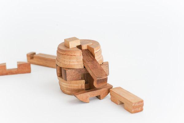 Wooden Toy : Diamond Cube Puzzle small the Organic Natural Puzzle