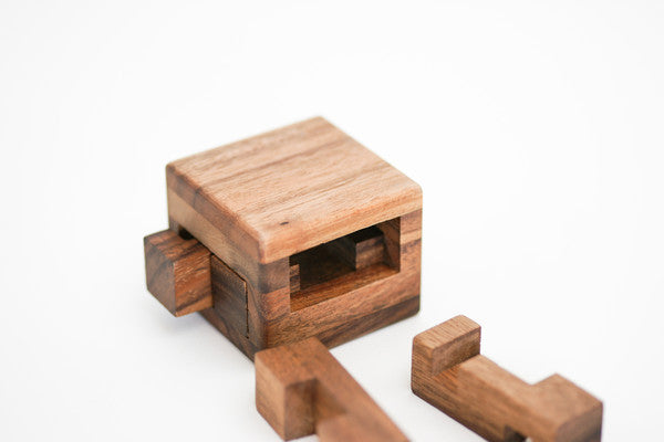 Wooden Toy : Diamond Cube Puzzle small the Organic Natural Puzzle