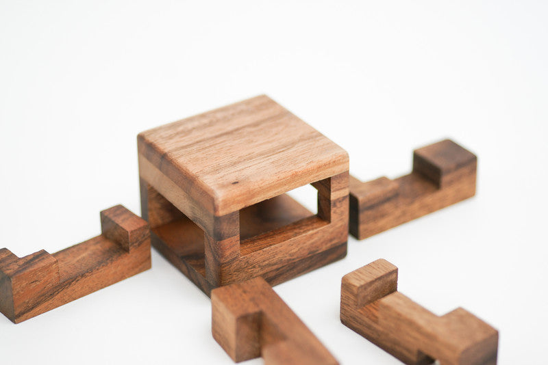 Wooden Toy : Diamond Cube Puzzle small the Organic Natural Puzzle