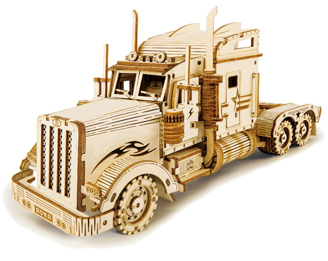 Heavy truck - 3D Wooden model