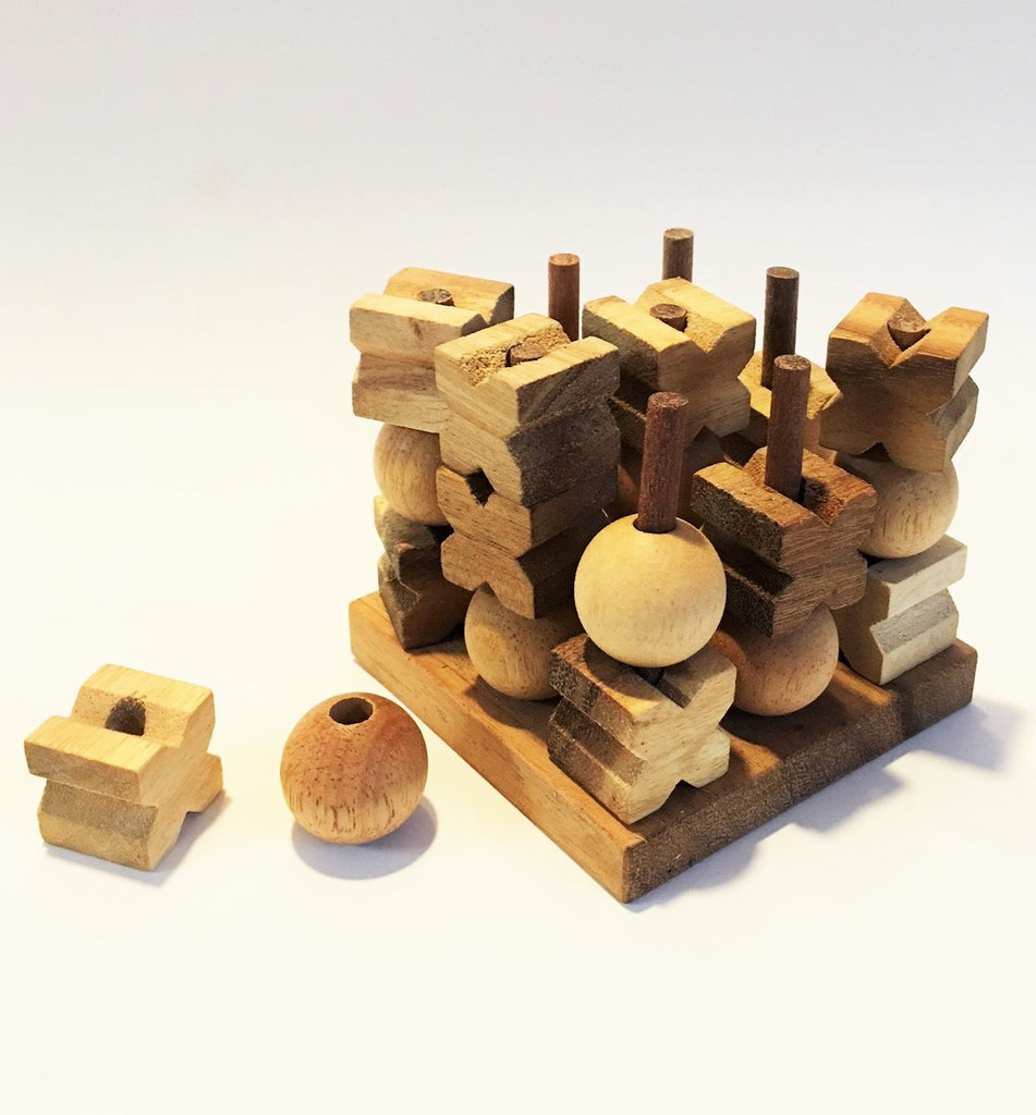 3D Tic Tac Toe (Medium) - Strategy Wooden Game
