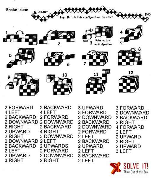 Snake Cube 4x4 - Wooden Puzzle - Solve It! Think Out of the Box