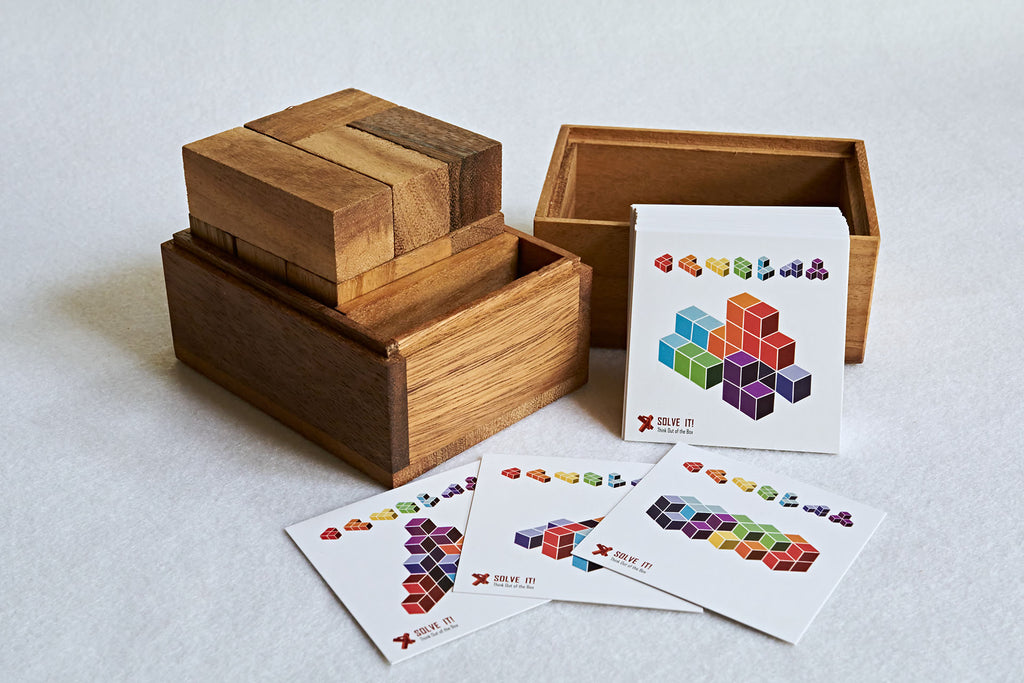 Soma with cards -Wooden puzzle