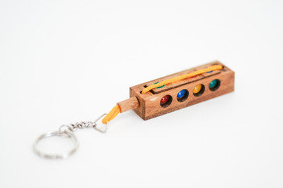 Crazy Four Keychain - Brain Teaser Wooden Puzzle