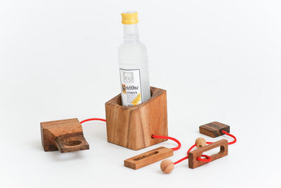 Mini Wine Puzzle - Brain Teaser Wooden String Puzzle