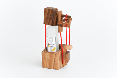 Mini Wine Puzzle - Brain Teaser Wooden String Puzzle