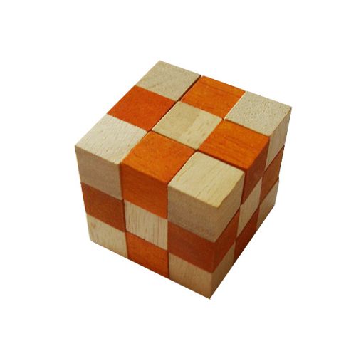 Snake Cube (orange) - Wooden Puzzle - Solve It! Think Out of the Box