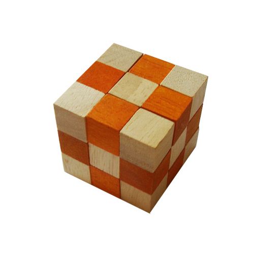 Snake Cube (orange) - Wooden Puzzle